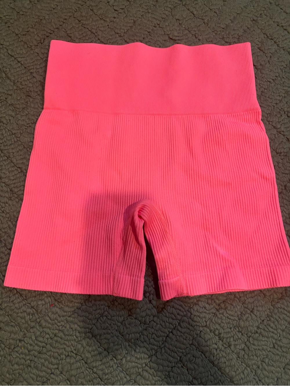 Colsie Ribbed High-Waist Bike Shorts - Bright Pink
